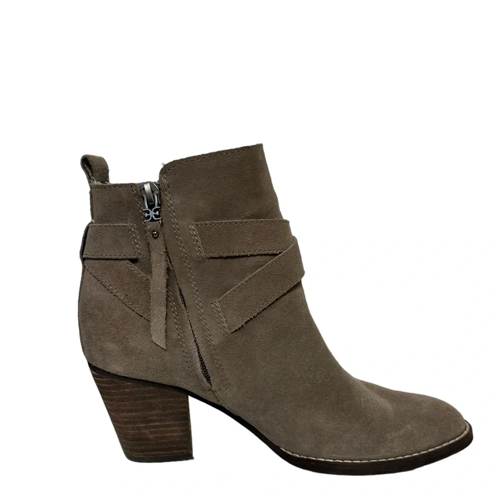 Sam Edelman Morris Suede‎ Leather Winter Fall Casual Chic Ankle Booties Brown - Picture 4 of 13